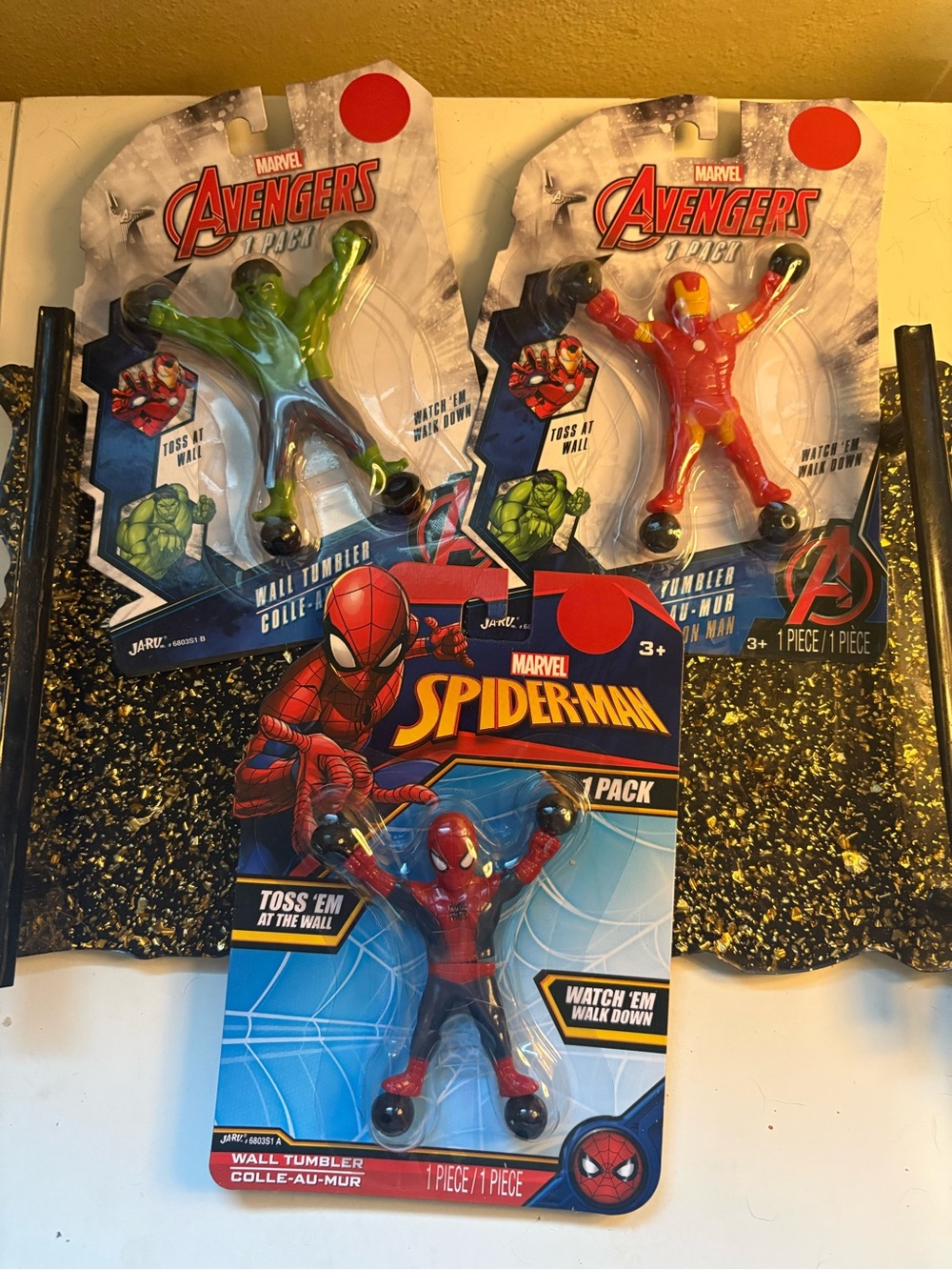 Set of 3 Marvel Wall Tumbler Toys